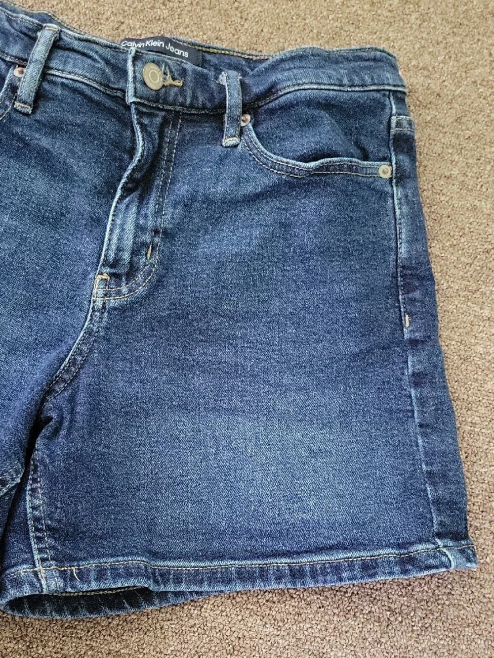 Calvin Klein Jeans Women's Dark Blue High Rise Denim Shorts Size 8